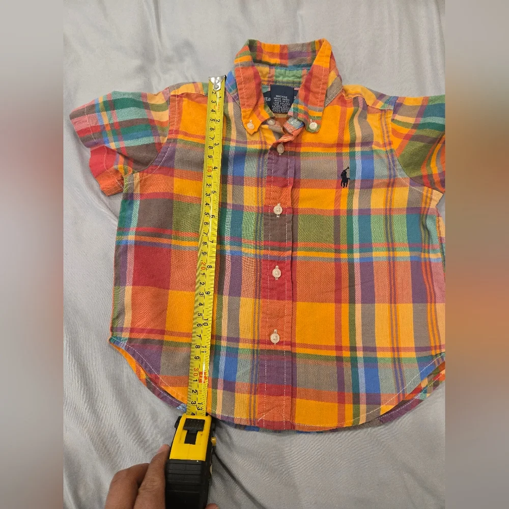 Ralph Lauren Green and Orange Button‎ Down Shirt